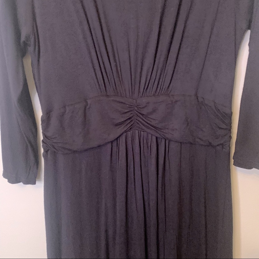 PURE COLLECTION Black Jersey Faux Wrap Midi Dress - Picture 13 of 16